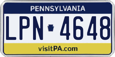 PA license plate LPN4648