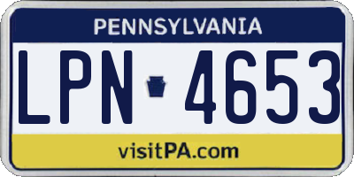 PA license plate LPN4653