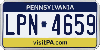 PA license plate LPN4659