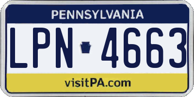 PA license plate LPN4663