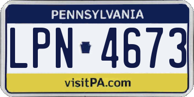 PA license plate LPN4673