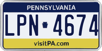 PA license plate LPN4674
