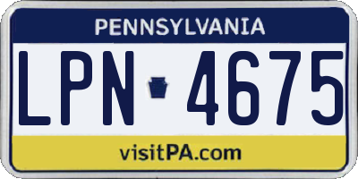 PA license plate LPN4675