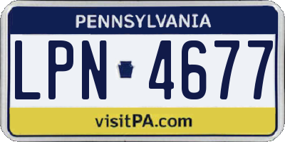 PA license plate LPN4677