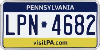 PA license plate LPN4682