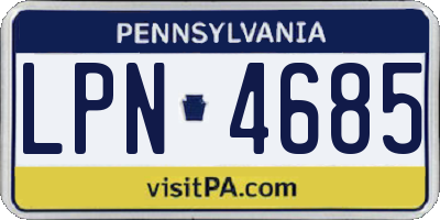 PA license plate LPN4685
