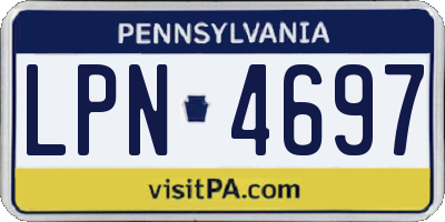 PA license plate LPN4697