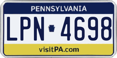 PA license plate LPN4698