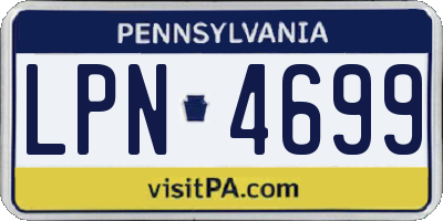 PA license plate LPN4699
