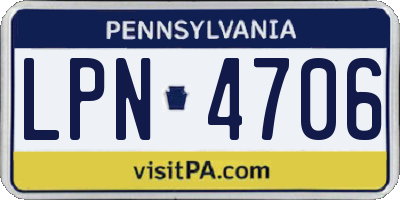 PA license plate LPN4706