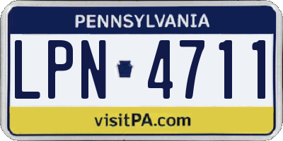 PA license plate LPN4711