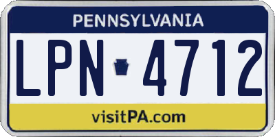 PA license plate LPN4712