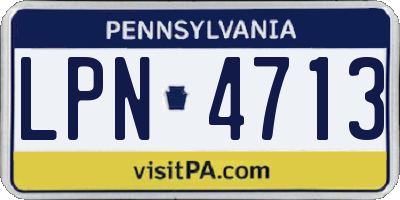 PA license plate LPN4713