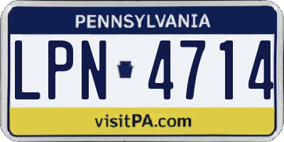 PA license plate LPN4714
