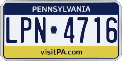 PA license plate LPN4716
