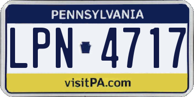 PA license plate LPN4717
