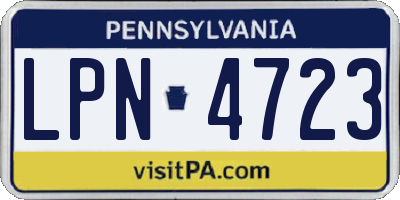PA license plate LPN4723