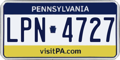 PA license plate LPN4727