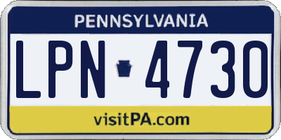 PA license plate LPN4730