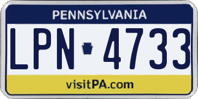 PA license plate LPN4733