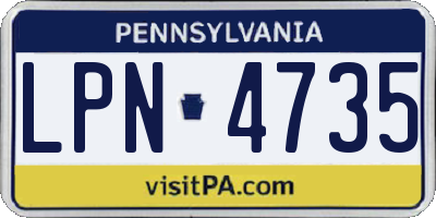 PA license plate LPN4735