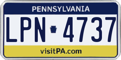 PA license plate LPN4737