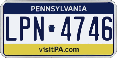 PA license plate LPN4746