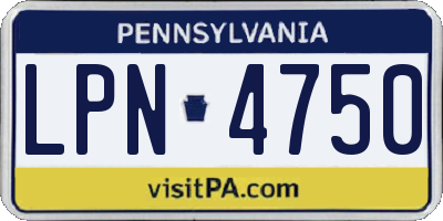 PA license plate LPN4750