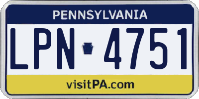 PA license plate LPN4751