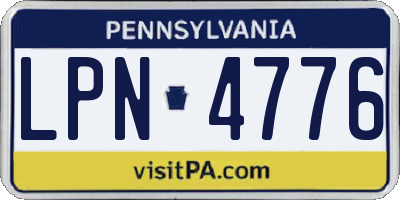 PA license plate LPN4776