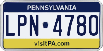 PA license plate LPN4780