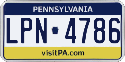 PA license plate LPN4786