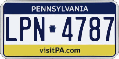 PA license plate LPN4787