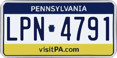 PA license plate LPN4791