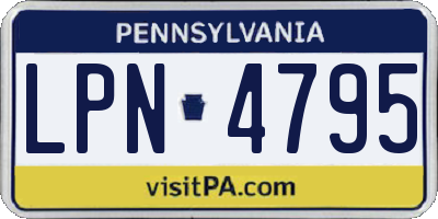 PA license plate LPN4795
