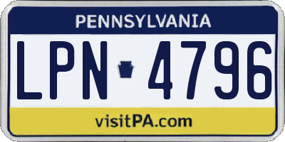 PA license plate LPN4796