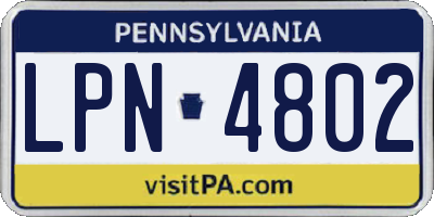PA license plate LPN4802