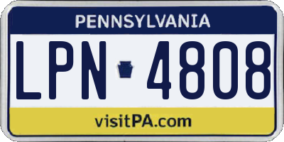PA license plate LPN4808