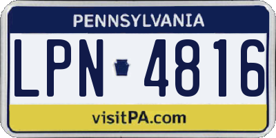 PA license plate LPN4816