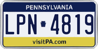 PA license plate LPN4819