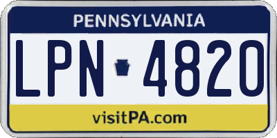 PA license plate LPN4820