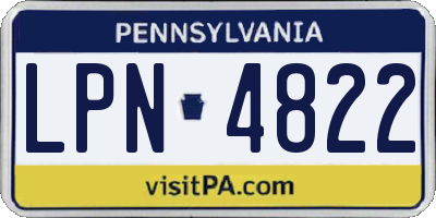 PA license plate LPN4822