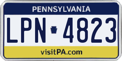 PA license plate LPN4823