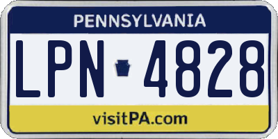 PA license plate LPN4828