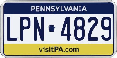 PA license plate LPN4829