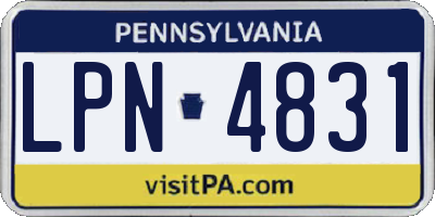 PA license plate LPN4831