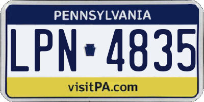 PA license plate LPN4835