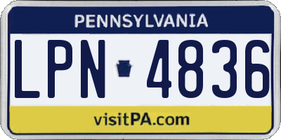 PA license plate LPN4836