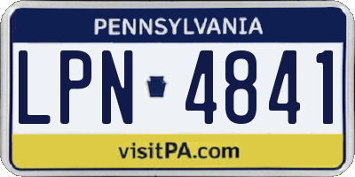 PA license plate LPN4841