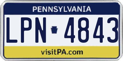 PA license plate LPN4843